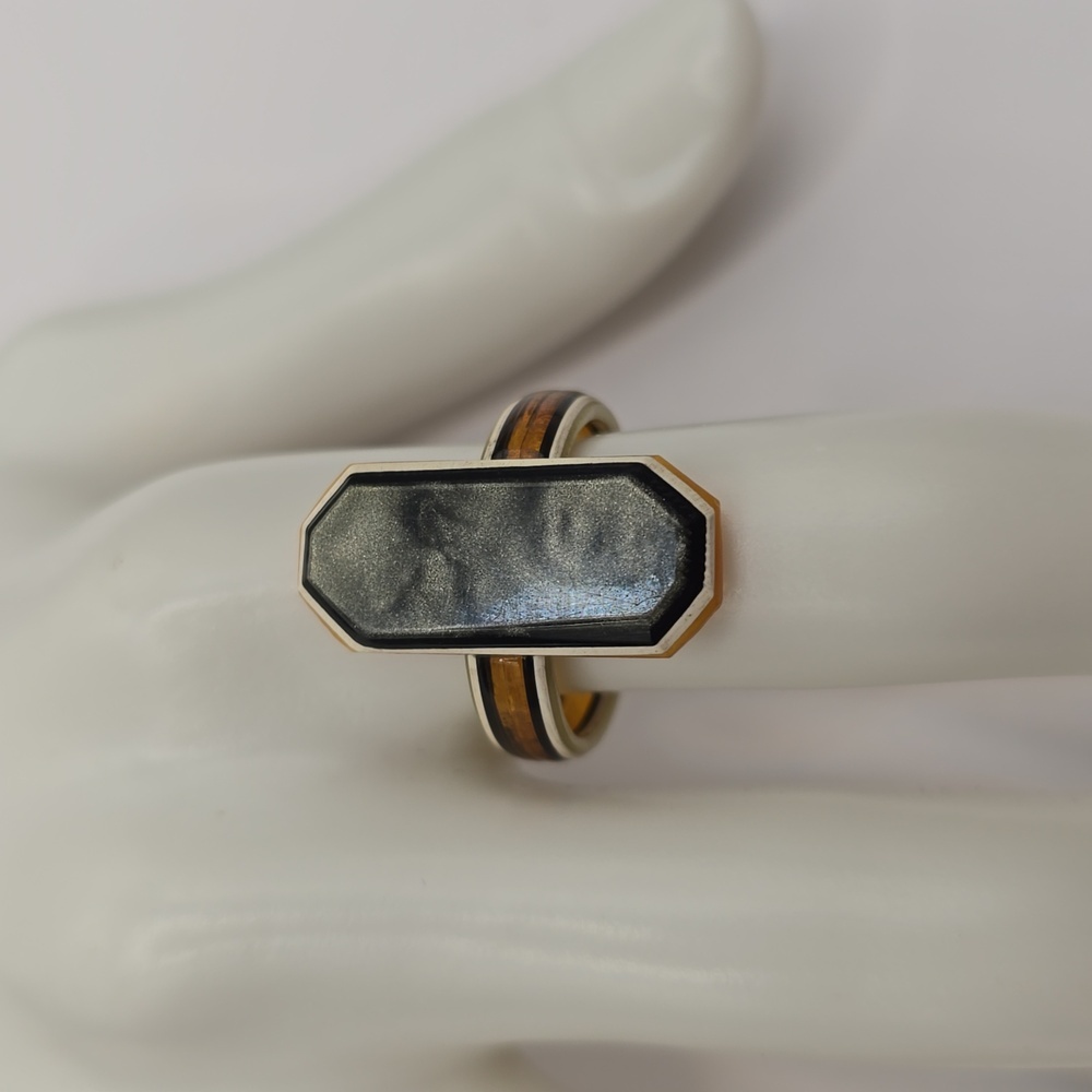 Vintage Lucite Coffin Shape Ring Size 7.75"